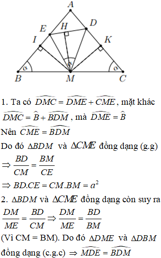 Cho tam giác ABC cân tại A có BC a M là trung điểm của BC