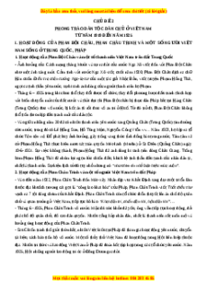 Trắc nghiệm Phong trào dân tộc dân chủ ở Việt Nam Lịch sử 12