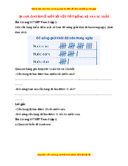 VBT Toán lớp 3 Bài 105 (Cánh diều): Ôn tập về một số yếu tố thống kê và xác suất