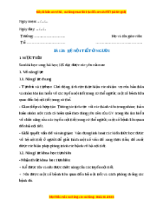 Giáo án Hệ nội tiết ở người Sinh học 8 Kết nối tri thức