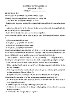 Bài tập ôn tập Giữa kì 2 GDCD 8 Cánh diều cấu trúc mới
