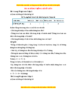 Giải Sgk Toán lớp 3 Bài 40: Bảng thống kê số liệu (Cánh diều)