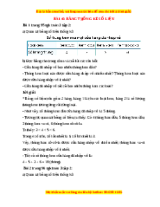 Giải Sgk Toán lớp 3 Bài 40: Bảng thống kê số liệu (Cánh diều)