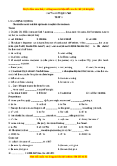 Trắc nghiệm Unit 5: Future jobs Tiếng Anh 12 - Mai Lan Hương