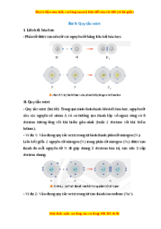 Lý thuyết Quy tắc octet Hóa học 10 Chân trời sáng tạo
