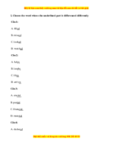 Trắc nghiệm Unit 5: Sports Tiếng anh 10 Cánh diều