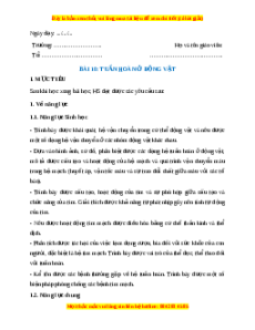 Giáo án Tuần hoàn ở động vật Sinh học 11 Kết nối tri thức