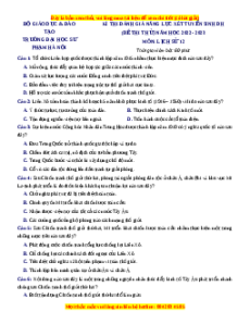 Đề thi thử Lịch sử trường ĐHSP Hà Nội năm 2023