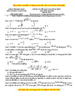 Đề thi vào 10 môn Toán tỉnh Bắc Ninh năm 2020