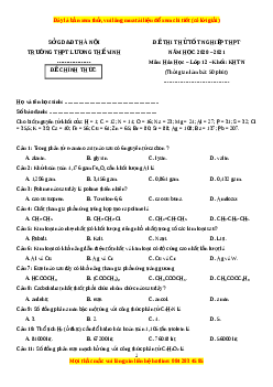 Đề thi thử Hóa Học trường Lương Thế Vinh năm 2021