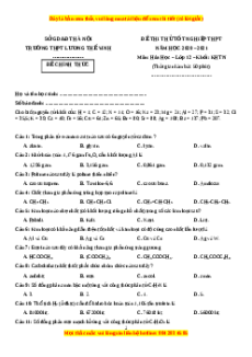 Đề thi thử Hóa Học trường Lương Thế Vinh năm 2021