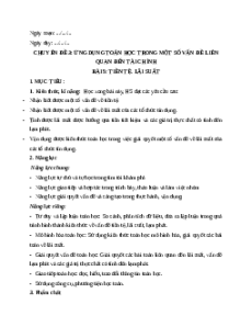 Giáo án chuyên đề Tiền tệ. Lãi suất Toán 12 Kết nối tri thức