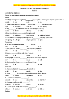 Trắc nghiệm nâng cao Unit 16: An english-speaking world Tiếng Anh 11 - Mai Lan Hương