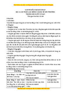 Giáo án Bài 14 Công nghệ cơ khí 11 Kết nối tri thức: An toàn trong lao động và sản xuất cơ khí