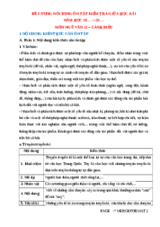 Đề cương ôn tập Giữa kì 1 Ngữ văn 12 Cánh diều