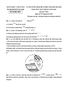 Đề chính thức Toán vào 10 TP Hồ Chí Minh năm 2025 - 2026