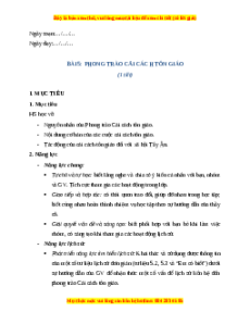 Giáo án Bài 5 Lịch sử 7 Chân trời sáng tạo: Phong trào cải cách tôn giáo (phiên bản 2)