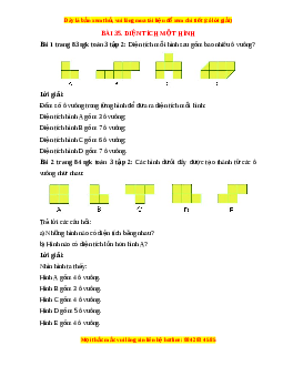 Giải Sgk Toán lớp 3 Bài 35: Diện tích một hình (Cánh diều)