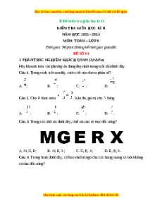 Đề thi giữa kì 2 Toán 6 Chân trời sáng tạo (Đề 4)