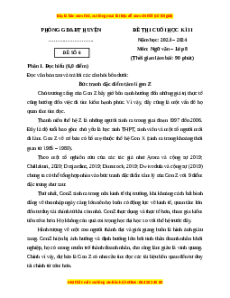 Đề thi cuối kì 2 Ngữ văn 8 Chân trời sáng tạo (Đề 6)