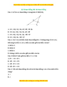 Trắc nghiệm Đoạn thẳng. Độ dài đoạn thẳng Toán 6 Kết nối tri thức