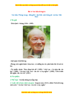 Tác giả - tác phẩm Bài 4: Văn bản thông tin Ngữ văn 10 Cánh diều