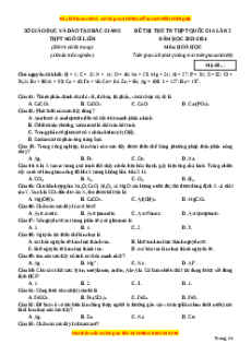 Đề thi thử tốt nghiệp Hóa học trường THPT Ngô Sỹ Liên lần 2 năm 2024
