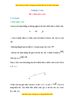 Lý thuyết Toán 10 Chân trời sáng tạo Chương 5 Bài 1: Khái niệm vectơ