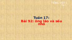 Giáo án Powerpoint Bài 92: Kể chuyện: Ông lão và sếu nhỏ Tiếng việt lớp 1 Cánh diều
