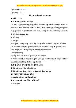Giáo án Luyện tập chung trang 41 Toán 6 Kết nối tri thức