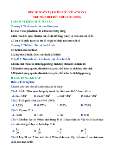 Đề cương ôn tập Giữa kì 2 Toán lớp 5 Kết nối tri thức