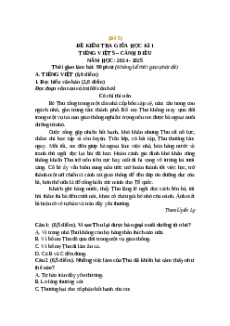 Đề thi giữa kì 1 Tiếng Việt lớp 5 Cánh diều (Đề 5)