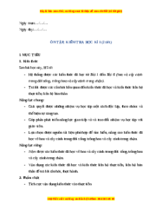 Giáo án Công nghệ lớp 4 Kết nối tri thức: Ôn tập, kiểm tra học kì 1