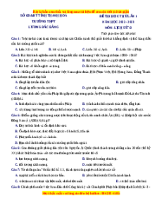 Đề thi thử Lịch sử trường Lương Đắc Bằng - Thanh Hóa lần 1 năm 2023