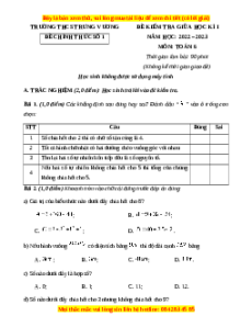 Đề thi giữa kì 1 Toán 6 Cánh diều trường THCS Trưng Vương - Hoàn Kiếm