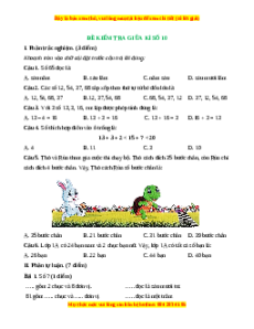 Đề thi giữa kì 2 Toán lớp 1 Kết nối tri thức - Đề 10