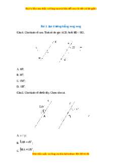 Trắc nghiệm Hai đường thẳng song song Toán 7 Chân trời sáng tạo