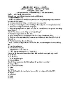 Đề thi Cuối kì 1 Tin học 9 Kết nối tri thức (Đề 3)