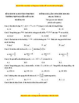 Đề thi thử Toán trường Nguyễn Viết Xuân năm 2021