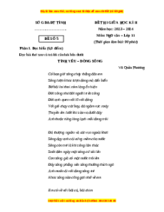 Đề thi giữa kì 2 Ngữ văn 11 Cánh diều (Đề 5)