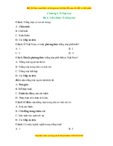Bộ trắc nghiệm Công nghệ 7 Kết nối tri thức có đáp án