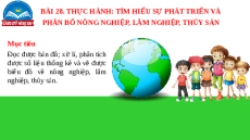 Giáo án Powerpoint Bài 28 Địa lí 10 Chân trời sáng tạo: Thực hành tìm hiểu sự phát triển và phân bố ngành nông nghiệp, lâm nghiệp, thủy sản
