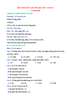 Đề cương ôn tập Giữa kì 1 Toán lớp 5 Cánh diều