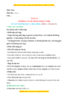 Giáo án Ôn tập về hình học và đo lường Toán lớp 2 Cánh diều