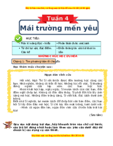 Bài tập cuối tuần Tiếng việt lớp 3 Tuần 4 Chân trời sáng tạo (có lời giải)