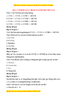 Bộ Trắc nghiệm Địa lí 8 Kết nối tri thức (cả năm) có đáp án