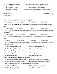 Đề thi thử tốt nghiệp Địa lí Sở Thái Nguyên năm 2024