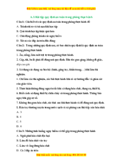 Trắc nghiệm Quy định an toàn trong phòng thực hành. Giới thiệu một số dụng cụ đo – Sử dụng kính lúp và kính hiển vi quang học KHTN 6 Chân trời sáng tạo