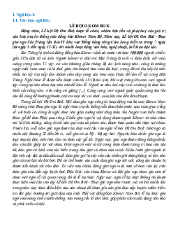 Ngữ liệu ngoài sgk lớp 10 phần Văn bản thông tin