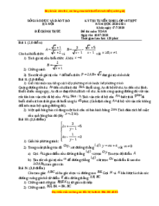 Đề thi vào 10 môn Toán tỉnh Hà Nội (Hệ không chuyên) năm 2021
